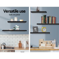 Artiss Floating Wall Shelf Set of 3 Black thumbnail