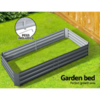 Green Fingers Garden Bed 180x90cm Planter Box Raised Container Galvanised Steel thumbnail