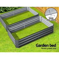 Green Fingers 2x Garden Bed 150x90cm Planter Box Raised Container Galvanised Herb thumbnail