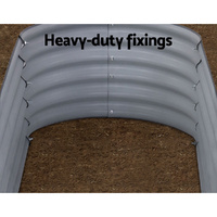 Green Fingers Garden Bed 160X80X42cm Oval Planter Box Raised Container Galvanised thumbnail