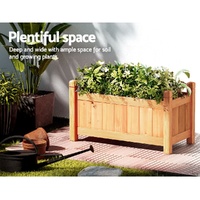Green Fingers Garden Bed 60x30x33cm Wooden Planter Box Raised Container Growing thumbnail