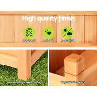 Green Fingers Garden Bed 90x30x33cm Wooden Planter Box Raised Container Growing thumbnail