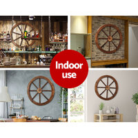 Gardeon Garden Decor Outdoor Ornament 2X Wooden Wagon Wheel thumbnail