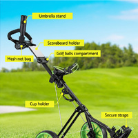 Everfit Golf Buggy Quick Folding Trolley Golf Cart 3 Wheels Height Adjustable thumbnail