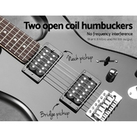 Alpha 41 Inch Electirc Guitar Humbucker Pickup Switch Full Size Black thumbnail