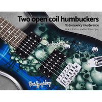 Alpha 41 Inch Electirc Guitar Humbucker Pickup Switch Full Size Skull Pattern thumbnail