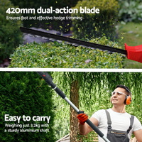 Giantz Cordless Pole Hedge Trimmer Garden Pruner Electric Cutter thumbnail