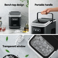 Devanti Ice Maker Machine Portable 12kg Countertop w/Self Cleaning 1.3L Black thumbnail