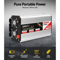 Giantz Power Inverter 1000W or 2000W Pure Sine Wave 12V-240V Camping Boat Caravan thumbnail