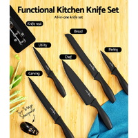 5-Star Chef 7PCS Kitchen Knife Set Stainless Steel Non-stick with Sharpener thumbnail