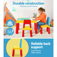 Keezi 3PCS Kids Table and Chairs Set Activity Toys Storage Box Desk Blocks thumbnail
