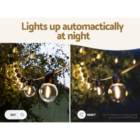 17m Solar Festoon Lights Outdoor LED String Light Christmas Wedding Decor thumbnail