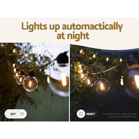 17m Solar Festoon Lights Outdoor LED String Light Wedding Christmas Party thumbnail
