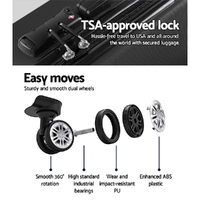 Wanderlite 28 Inch Luggage with TSA Lock Spinner Travel Suitcase Carry On Hard Shell Luggage Case Black thumbnail