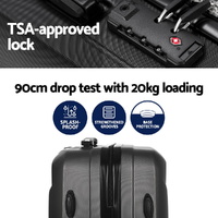 Wanderlite 2Set 20 Inch Luggage Case with 12 Inch Handheld Luggage Box Hard Shell Travel Suitcase TSA Lock Black thumbnail
