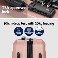 Wanderlite 2Set 20 Inch Luggage Case with 12 Inch Handheld Luggage Box Hard Shell Travel Suitcase TSA Lock  Rose Gold thumbnail