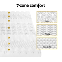 Giselle Bedding Memory Foam Mattress Topper 7-Zone Airflow Pad 8cm Queen White thumbnail