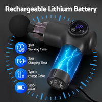 Everfit Massage Gun 8 Speed 4 Heads Vibration Muscle Massager Chargeable Black thumbnail