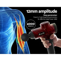 Everfit Massage Gun 30 Speed 6 Heads Vibration Muscle Massager Chargeable Red thumbnail