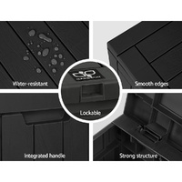 Gardeon Outdoor Storage Box 118L Container Lockable Garden Toy Tool Shed Black thumbnail