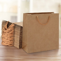 50pcs Bulk Kraft Paper Bags Pack Brown Shopping Retail Gift Bags Reusable Brown thumbnail