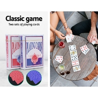 300pcs Poker Chips Set Casino Texas Hold'em Gambling Party Game Dice Cards Case thumbnail