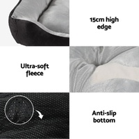 i.Pet Pet Bed Dog Cat Calming Soft Sleeping Comfy Plush Mat Cave Washable Black thumbnail