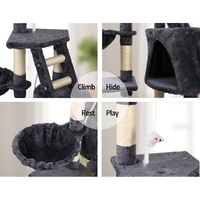 i.Pet Cat Tree 120cm Tower Scratching Post Scratcher Wood Condo House Bed Toys thumbnail