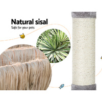 i.Pet Cat Tree 103cm Tower Scratching Post Scratcher Wood Condo House Trees Grey thumbnail