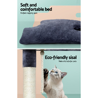 i.Pet Cat Tree 102cm Scratching Post Tower Scratcher Condo House Board Grey thumbnail