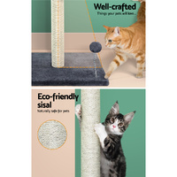 i.Pet Cat Tree 105cm Scratching Post Scratcher Tower Condo House Hanging toys Grey thumbnail