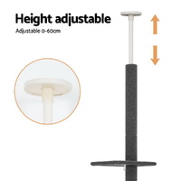 i.Pet Cat Tree 290cm Tower Scratching Post Scratcher Floor to Ceiling Cats Bed Grey thumbnail