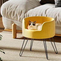 i.Pet Pet Bed Dog Sofa Lounge Cat Calming Raised Couch Yellow thumbnail