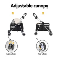 i.Pet Pet Stroller Pram Dog Cat Carrier Cage Large Travel Pushchair Foldable 4 Wheels thumbnail