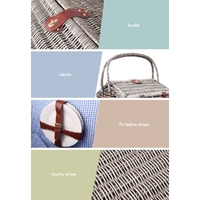 Alfresco 4 Person Picnic Basket Set Baskets Insulated Blanket Bag thumbnail