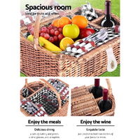 Alfresco 4 Person Picnic Basket Set Insulated Outdoor Blanket Bag thumbnail