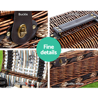 Alfresco 4 Person Picnic Basket Set Insulated Storage Blanket thumbnail