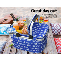 Alfresco Picnic Basket Folding Bag Hamper Food Insulated Cover Storage thumbnail