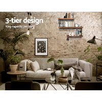 Artiss Floating DIY Pipe Shelf 3 Tiers - IONA thumbnail