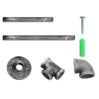 Artiss Floating DIY Pipe Shelf Metal Brackets Set of 2 thumbnail