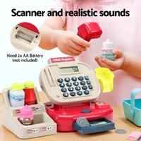 Keezi Kids Cash Register Calculator Pretend Play Shops Money Checkout Toys Set thumbnail