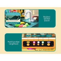 Keezi Kids Kitchen Pretend Play Set Cooking Sound Steam Light Function thumbnail