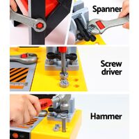 Keezi Kids Pretend Workbench DIY Tools 54 Piece Children Role Play Toys Black thumbnail