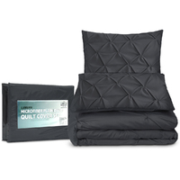 Giselle Bedding Quilt Cover Set Diamond Pinch Black King thumbnail