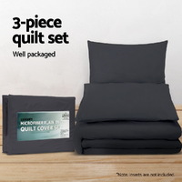 Giselle Bedding Quilt Cover Set Classic Black King thumbnail
