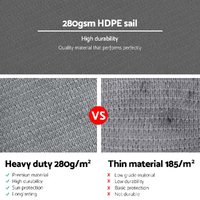 Instahut Shade Sail 3x3x4.3m Triangle 280GSM 98% Grey Shade Cloth thumbnail
