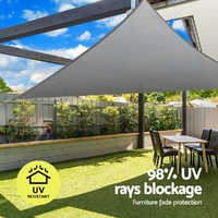 Instahut Shade Sail Cloth Shadecloth Canopy Triangle 280gsm 5x5x7.1m thumbnail