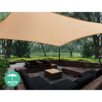 Instahut Waterproof Shade Sail 4x5m Rectangle Sand 95% Shade Cloth thumbnail