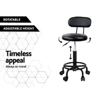 Artiss 2x Salon Stool Swivel Chair Backrest thumbnail