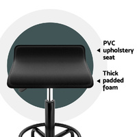 Artiss Salon Stool Square Swivel Chair Black thumbnail